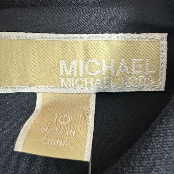 Michael Kors Womens Sleeveless Dress With Gold Chain Detail Size 10 New Navy - Picture 5 of 11